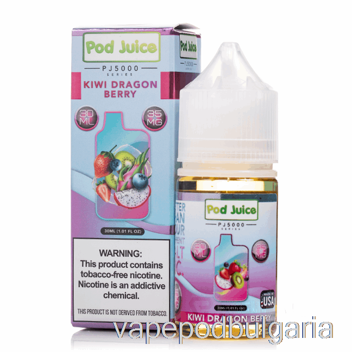 Vape 10000 Дръпки Kiwi Dragon Berry - Pod Juice Pj5000 - 30ml 35mg